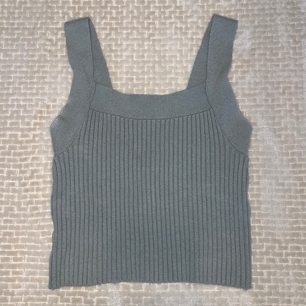 Abercrombie green square neck sweater tank